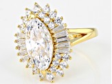 White Cubic Zirconia 18K Yellow Gold Over Sterling Silver Ring 7.00ctw