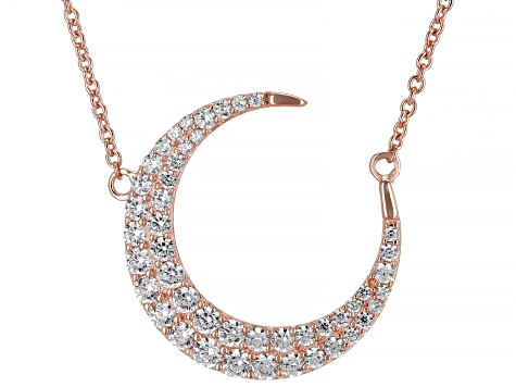 White Cubic Zirconia 18K Rose Gold Over Sterling Silver Necklace 1.99ctw