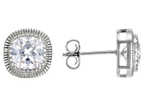 White Cubic Zirconia Rhodium Over Sterling Silver Pendant With Chain And Earrings 9.35ctw