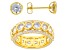 White Cubic Zirconia 18K Yellow Gold Over Sterling Silver Ring And Earrings 9.30ctw
