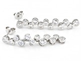 White Cubic Zirconia Rhodium Over Sterling Silver Earrings 3.79ctw