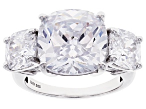 White Cubic Zirconia Platinum Over Sterling Silver Ring 17.80ctw