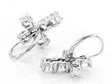 White Cubic Zirconia Rhodium Over Sterling Silver Cross Earrings 5.38ctw