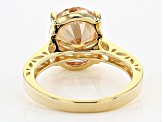 Champagne And White Cubic Zirconia 18K Yellow Gold Over Sterling Silver Ring 8.53ctw