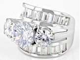 White Cubic Zirconia Platinum Over Sterling Silver Ring 15.72ctw