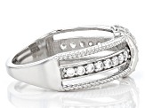 White Cubic Zirconia Rhodium Over Sterling Silver Ring 0.79ctw