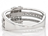 White Cubic Zirconia Rhodium Over Sterling Silver Ring 0.79ctw