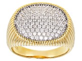 White Cubic Zirconia 18K Yellow Gold Over Sterling Silver Ring 1.42ctw