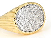 White Cubic Zirconia 18K Yellow Gold Over Sterling Silver Ring 1.42ctw