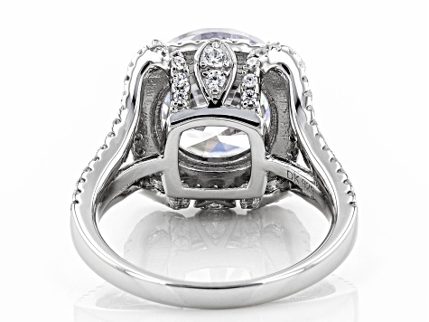 White Cubic Zirconia Rhodium Over Sterling Silver Ring 13.07ctw