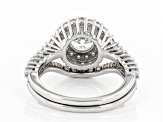 White Cubic Zirconia Rhodium Over Sterling Silver Ring With Band 3.60ctw