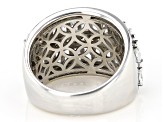 Champagne And White Cubic Zirconia Rhodium Over Sterling Silver Ring 4.63ctw