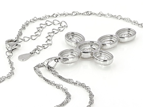 White Cubic Zirconia Rhodium Over Sterling Silver Cross Pendant With Chain 4.92ctw