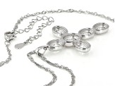 White Cubic Zirconia Rhodium Over Sterling Silver Cross Pendant With Chain 4.92ctw