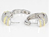 White Cubic Zirconia Rhodium And 14K Yellow Gold Over Sterling Silver Earrings 1.73ctw