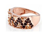 Champagne And Mocha Cubic Zirconia 18K Rose Gold Over Sterling Silver Ring 4.19ctw