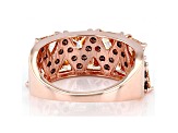 Champagne And Mocha Cubic Zirconia 18K Rose Gold Over Sterling Silver Ring 4.19ctw