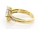 White Cubic Zirconia 18K Yellow Gold Over Sterling Silver Ring With Band 2.62ctw