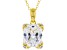 White Cubic Zirconia 18K Yellow Gold Over Sterling Silver Pendant With Chain 12.21ctw
