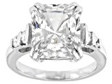 White Cubic Zirconia Rhodium Over Sterling Silver Ring 10.55ctw