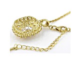 White Cubic Zirconia 18K Yellow Gold Over Sterling Silver Pendant With Chain 11.00ctw