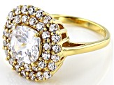 White Cubic Zirconia 18K Yellow Gold Over Sterling Silver Ring 7.15ctw