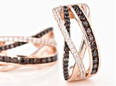 Mocha And White Cubic Zirconia 18K Rose Gold Over Sterling Silver Earrings 2.01ctw