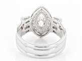 White Cubic Zirconia Rhodium Over Sterling Silver Ring 3.70ctw