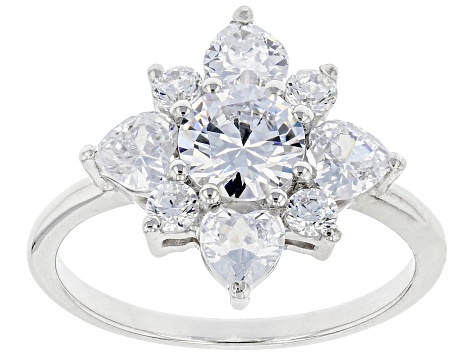 White Cubic Zirconia Rhodium Over Sterling Silver Ring 3.60ctw