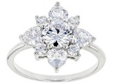 White Cubic Zirconia Rhodium Over Sterling Silver Ring 3.60ctw