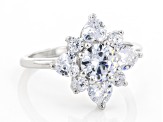 White Cubic Zirconia Rhodium Over Sterling Silver Ring 3.60ctw