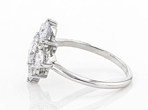 White Cubic Zirconia Rhodium Over Sterling Silver Ring 3.60ctw
