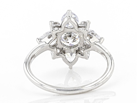 White Cubic Zirconia Rhodium Over Sterling Silver Ring 3.60ctw