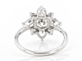 White Cubic Zirconia Rhodium Over Sterling Silver Ring 3.60ctw