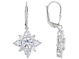 White Cubic Zirconia Rhodium Over Sterling Silver Earrings 7.90ctw