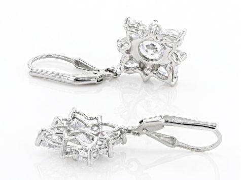 White Cubic Zirconia Rhodium Over Sterling Silver Earrings 7.90ctw
