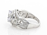 White Cubic Zirconia Rhodium Over Sterling Silver Ring 4.72ctw