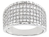 White Cubic Zirconia Rhodium Over Sterling Silver Ring 1.96ctw