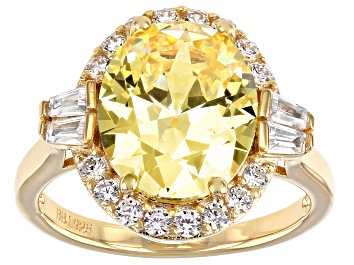 Picture of Yellow And White Cubic Zirconia 18K Yellow Gold Over Sterling Silver Ring 9.05ctw