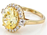 Yellow And White Cubic Zirconia 18K Yellow Gold Over Sterling Silver Ring 9.05ctw