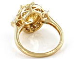 Yellow And White Cubic Zirconia 18K Yellow Gold Over Sterling Silver Ring 9.05ctw