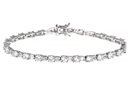 White Cubic Zirconia Rhodium Over Sterling Silver Tennis Bracelet 13.91ctw