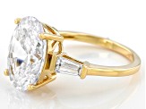 White Cubic Zirconia 18k Yellow Gold Over Sterling Silver Ring 10.77ctw