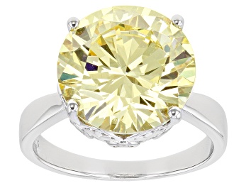 Picture of Yellow And White Cubic Zirconia Rhodium Over Sterling Silver Ring 15.10ctw