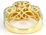 White Cubic Zirconia 18K Yellow Gold Over Sterling Silver Ring 3.56ctw