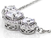 White Cubic Zirconia Rhodium Over Sterling Silver Necklace 6.60ctw