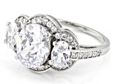 White Cubic Zirconia Platinum Over Sterling Silver Ring 6.00ctw