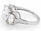 White Cubic Zirconia Platinum Over Sterling Silver Ring 6.00ctw