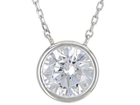 White Cubic Zirconia Rhodium Over Sterling Silver Necklace 3.46ctw