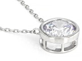 White Cubic Zirconia Rhodium Over Sterling Silver Necklace 3.46ctw